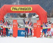 No exception: Annika Sieff (ITA), Nathalie Armbruster (GER), Gyda Westvold Hansen (NOR), (l-r) protestieren gegen ihren Ausschluss von den Olympischen Spielen.