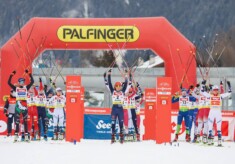No exception: Annika Sieff (ITA), Nathalie Armbruster (GER), Gyda Westvold Hansen (NOR), (l-r) protestieren gegen ihren Ausschluss von den Olympischen Spielen.