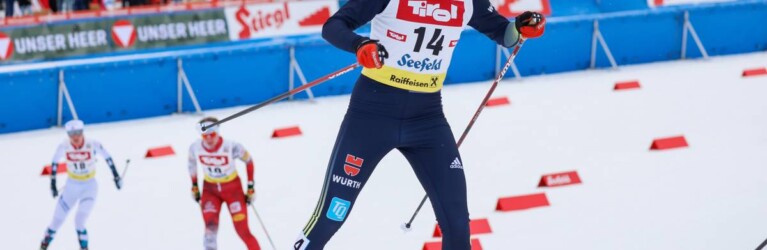 Cindy Haasch (GER) beim ersten Damen-Weltcup in Seefeld
