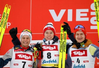 Das Podium der Herren: Johannes Lamparter (AUT), Jens Luraas Oftebro (NOR), Julian Schmid (GER), (l-r)