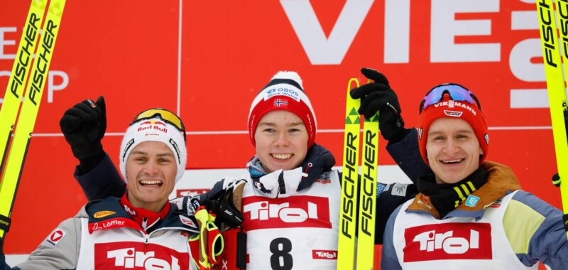 Das Podium der Herren: Johannes Lamparter (AUT), Jens Luraas Oftebro (NOR), Julian Schmid (GER), (l-r)