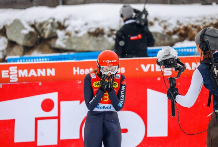 Maria Gerboth (GER) war unzufrieden mit ihrem Sprung.