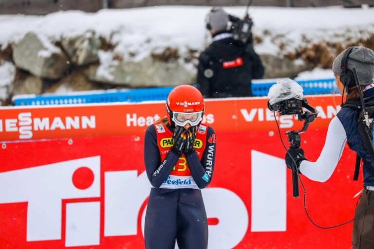 Maria Gerboth (GER) war unzufrieden mit ihrem Sprung.