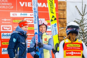 Größen unter sich: Nathalie Armbruster (GER) und Gyda Westvold Hansen (NOR, rechts) am Leaderboard.