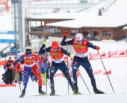 Deutscher Zug Nummer eins: Laurent Muhlethaler (FRA), Julian Schmid (GER), Vinzenz Geiger (GER), (l-r)