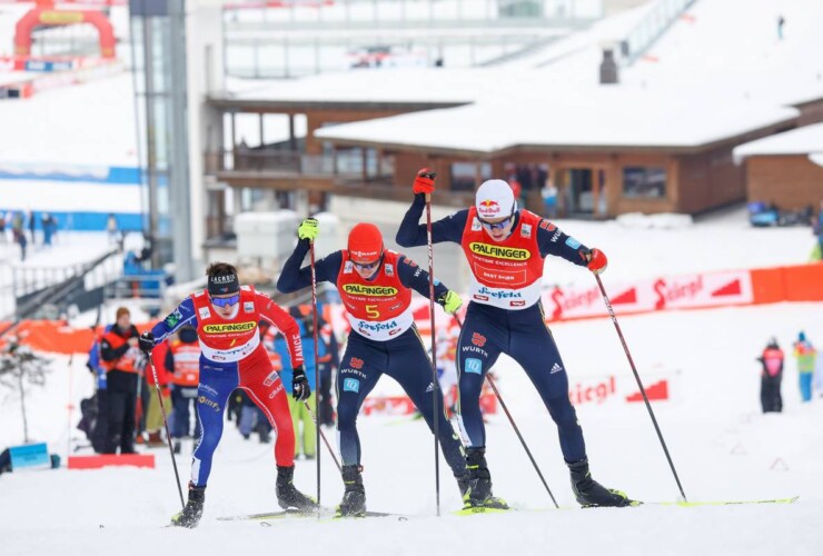 Deutscher Zug Nummer eins: Laurent Muhlethaler (FRA), Julian Schmid (GER), Vinzenz Geiger (GER), (l-r)