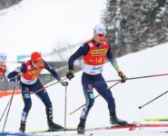 Deutscher Zug Nummer zwei: Eric Frenzel (GER), Manuel Faisst (GER), (l-r)