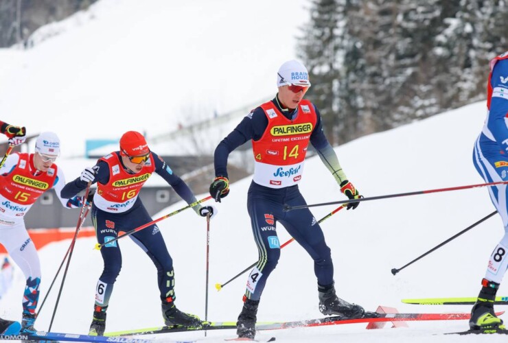 Deutscher Zug Nummer zwei: Eric Frenzel (GER), Manuel Faisst (GER), (l-r)