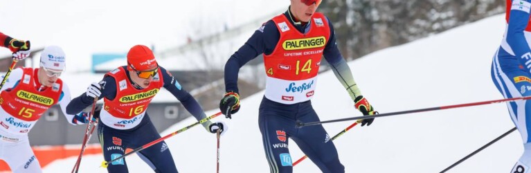 Deutscher Zug Nummer zwei: Eric Frenzel (GER), Manuel Faisst (GER), (l-r)
