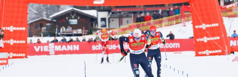 Vinzenz Geiger (GER) kommt vor Julian Schmid ins Ziel.