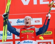 Johannes Lamparter (AUT) freut sich über seinen Heimsieg.