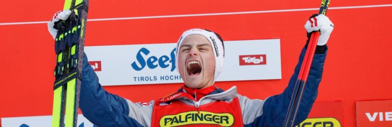 Johannes Lamparter (AUT) freut sich über seinen Heimsieg.