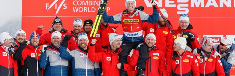 Team Österreich feiert Johannes Lamparter (AUT).