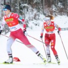 Yuna Kasai (JPN), Lisa Hirner (AUT), (l-r) beim Weltcup in Seefeld