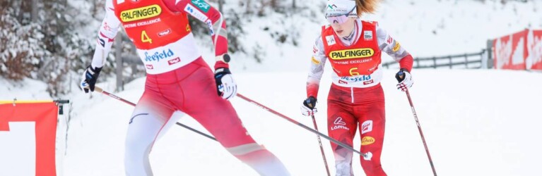 Yuna Kasai (JPN), Lisa Hirner (AUT), (l-r) beim Weltcup in Seefeld