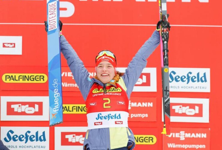 Nathalie Armbruster (GER) steht erneut auf dem Podium.