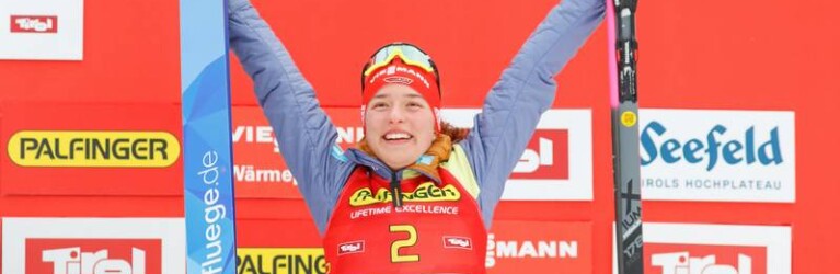 Nathalie Armbruster (GER) steht erneut auf dem Podium.