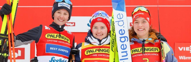 Das Damen-Podium: Annika Sieff (ITA), Gyda Westvold Hansen (NOR), Nathalie Armbruster (GER), (l-r)