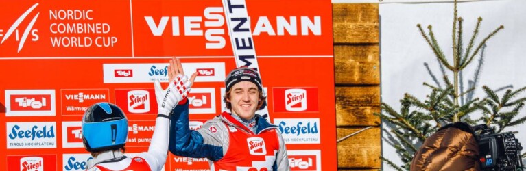 Zwischenzeitliche Doppelführung: Stefan Rettenegger (AUT), Thomas Rettenegger (AUT), (l-r)