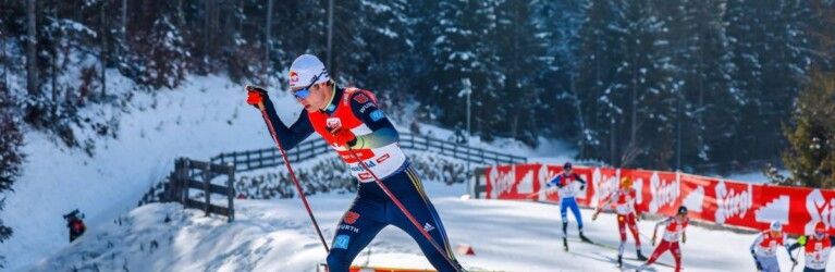 Vinzenz Geiger (GER) wird von der Verfolgergruppe eingeholt.