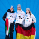 Die Medaillengewinnerinnen: Greta Pinzani (ITA), Trine Göpfert (GER), Anne Häckel (GER) (l-r)