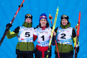 Paul Walcher (AUT), Lukas Dolezal (CZE) und Maximilian Slamik (AUT) gewinnen die Medaillen im Einzelwettbewerb der Jungen.