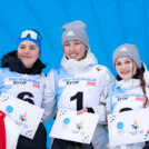 Greta Pinzani (ITA), Trine Göpfert (GER) und Anne Häckel (GER) freuen sich über ihre Medaillenplätze.