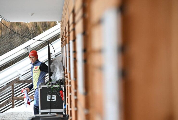 Eric Frenzel (GER) bei den Vorbereitungen zum Springen.