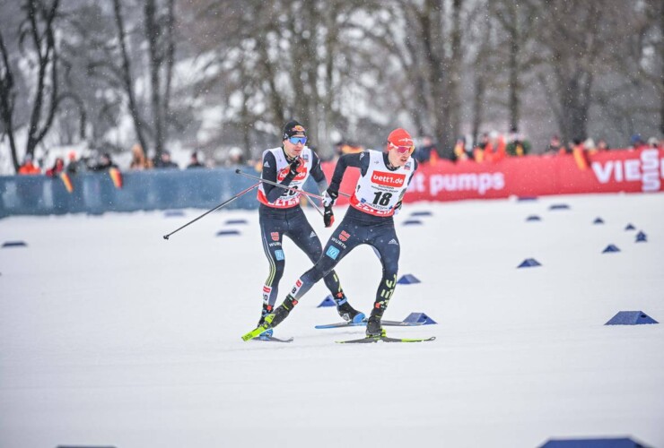 Jakob Lange (GER) und Eric Frenzel (GER) liefen ebenfalls ein starkes Rennen.