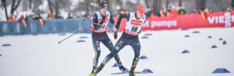 Jakob Lange (GER) und Eric Frenzel (GER) liefen ebenfalls ein starkes Rennen.