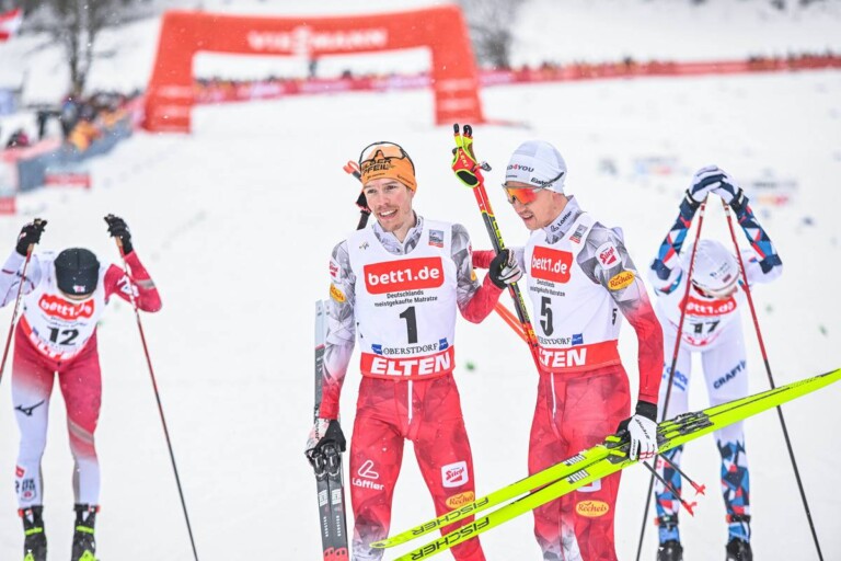 Sieg verloren, aber Podium gewonnen: Franz-Josef Rehrl (AUT), Mario Seidl (AUT), (l-r)