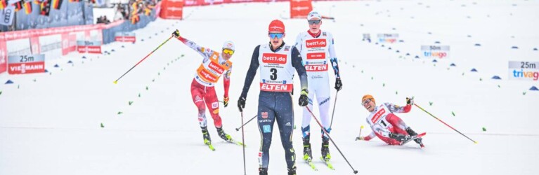 Der Zieleinlauf: Johannes Lamparter (AUT), Julian Schmid (GER), Jens Luraas Oftebro (NOR), Franz-Josef Rehrl (AUT), (l-r)