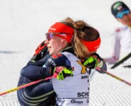 Geteilte FReude ist doppelte Freude: Nathalie Armbruster (GER), Jenny Nowak (GER), (l-r)