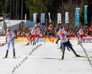 Einar Luraas Oftebro (NOR), Julian Schmid (GER), (l-r) im Zielsprint