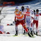 Johannes Lamparter (AUT), Jens Luraas Oftebro (NOR), Yoshito Watabe (JPN), (l-r) in der Führungsgruppe.