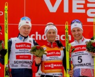 Das Podium der Herren: Jens Luraas Oftebro (NOR), Johannes Lamparter (AUT), Laurent Muhlethaler (FRA), (l-r)
