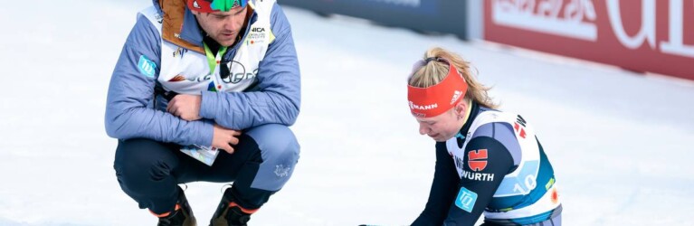 Jenny Nowak (GER) wird nach dem Rennen getröstet.