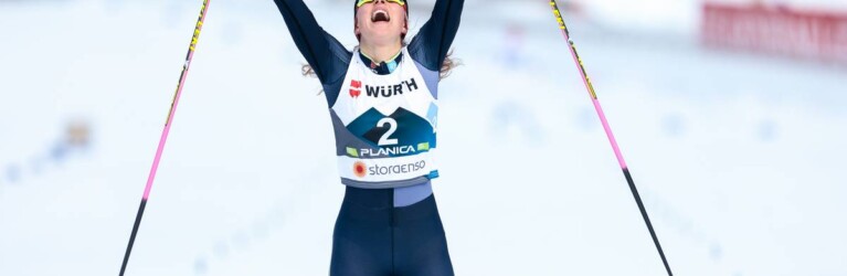 Nathalie Armbruster (GER) wird Zweite bei der Weltmeisterschaft in Planica.