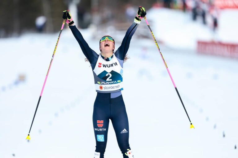 Nathalie Armbruster (GER) wird Zweite bei der Weltmeisterschaft in Planica.