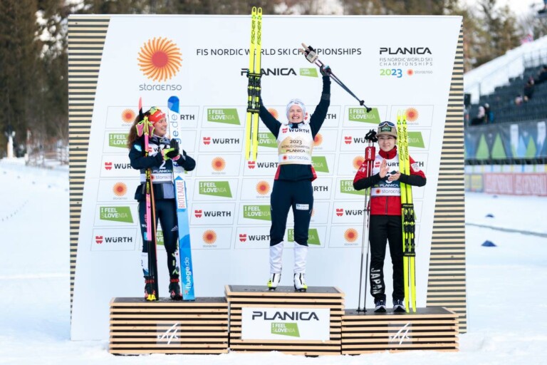 Das Podium: Nathalie Armbruster (GER), Gyda Westvold Hansen (NOR), Haruka Kasai (JPN), (l-r)