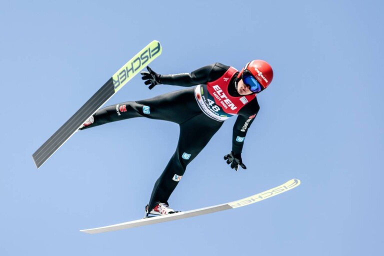 Julian Schmid (GER) zeigte den weitesten Sprung.