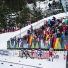 Die Spitze der Verfolgergruppe: Vinzenz Geiger (GER), Manuel Faisst (GER), Ryota Yamamoto (JPN), Kristjan Ilves (EST), Martin Fritz (AUT), (l-r)