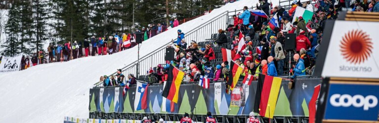 Die Spitze der Verfolgergruppe: Vinzenz Geiger (GER), Manuel Faisst (GER), Ryota Yamamoto (JPN), Kristjan Ilves (EST), Martin Fritz (AUT), (l-r)