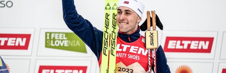 Jarl Magnus Riiber (NOR) wird zum dritten Mal in Folge Weltmeister von der Normalschanze.