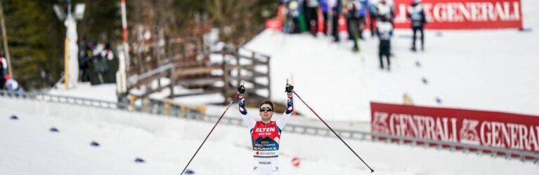 Jarl Magnus Riiber (NOR) gewinnt Gold und gedenkt seiner kürzlich verstorbenen Großeltern.