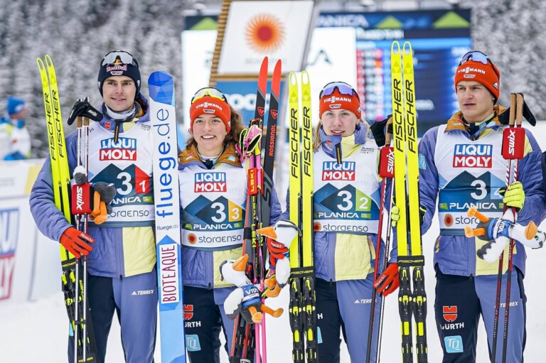 Das Silberteam: Vinzenz Geiger (GER), Jenny Nowak (GER), Nathalie Armbruster (GER), Julian Schmid (GER), (l-r)