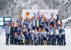Das Silberteam: Vinzenz Geiger (GER), Jenny Nowak (GER), Nathalie Armbruster (GER), Julian Schmid (GER), (l-r)