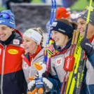 Glückliche Bronzemedaillengewinner: Stefan Rettenegger (AUT), Annalena Slamik (AUT), Lisa Hirner (AUT), Johannes Lamparter (AUT), (l-r)