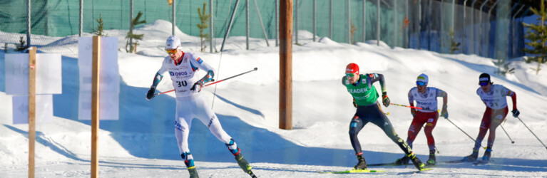 Hier geht es um den Tagessieg: Einar Luraas Oftebro (NOR), Terence Weber (GER), Manuel Einkemmer (AUT), Thomas Rettenegger (AUT), (l-r) .