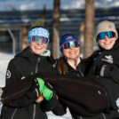 Die US-amerikanischen Kombiniererinnen: Tess Arnone (USA), Annika Malacinski (USA), Alexa Brabec (USA), (l-r)